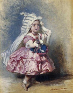  royalty Oil Painting - Princess Beatrice royalty portrait Franz Xaver Winterhalter